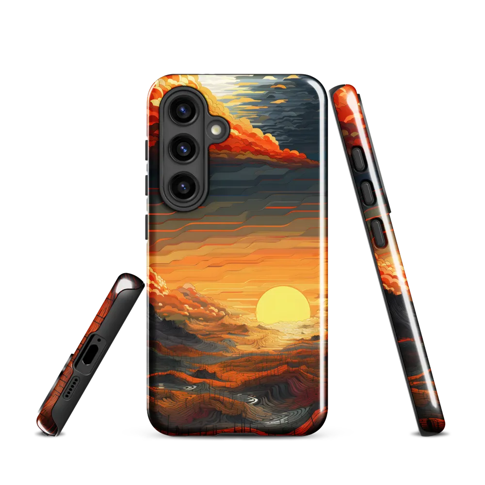 Ethereal Sunset: A Serene Landscape in Flowing Forms