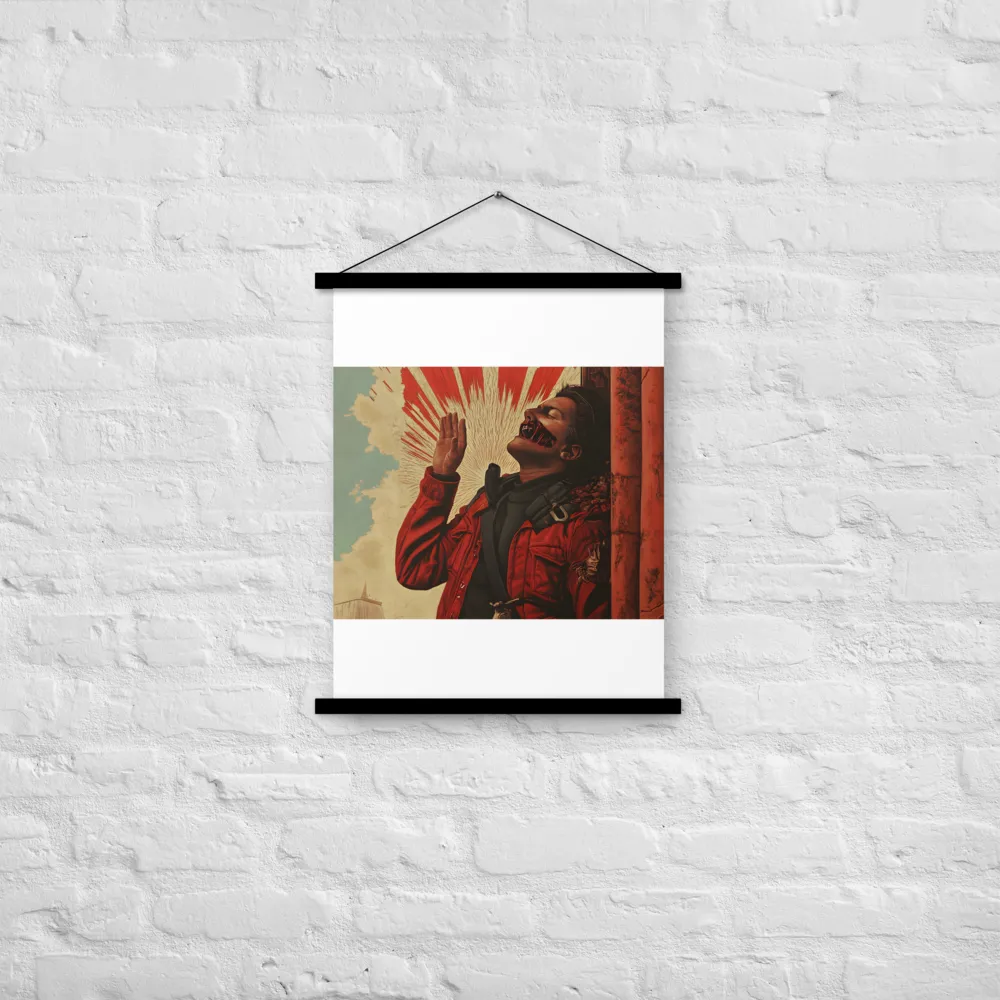Defiant Echoes of Ruin | Poster With Black Wood Hanger | 18″×24″