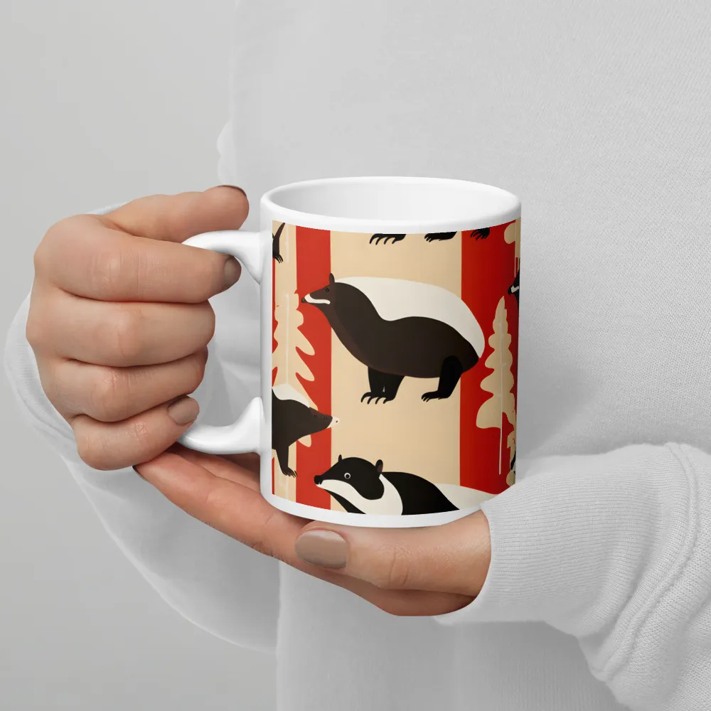 Wildlife Pattern: The Badger Tale | Mugs | Multiple Sizes & Colors