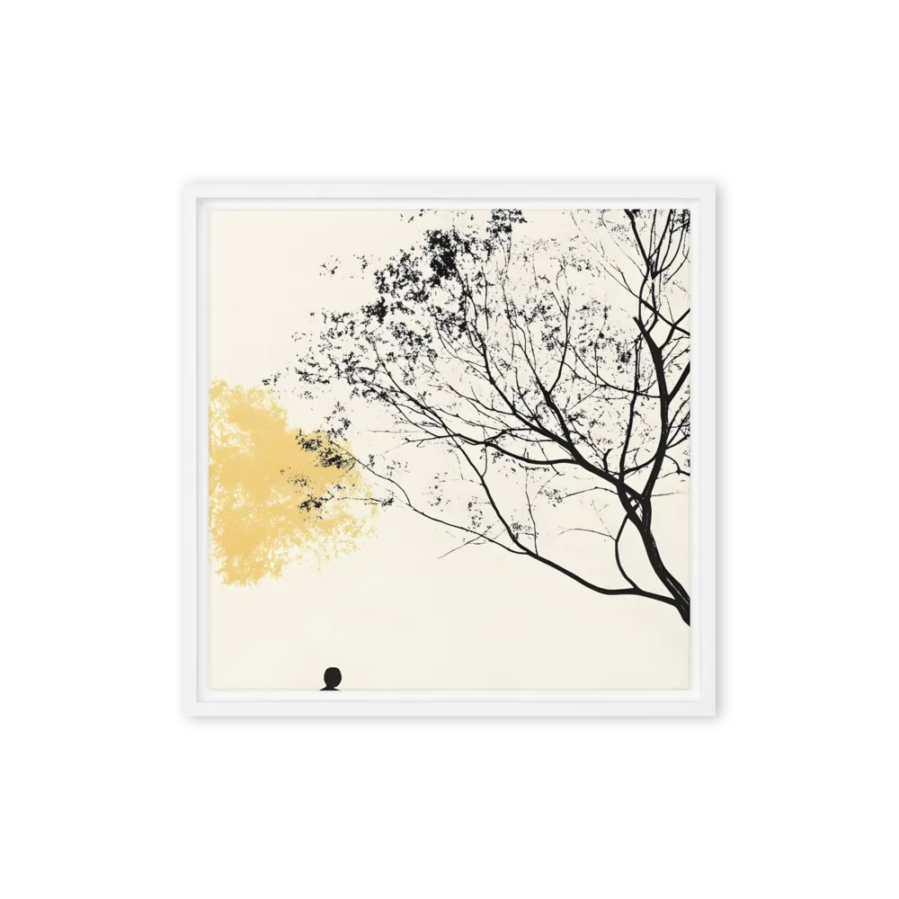 Whispers of Solitude | Canvas with White Frame | 16″×16″
