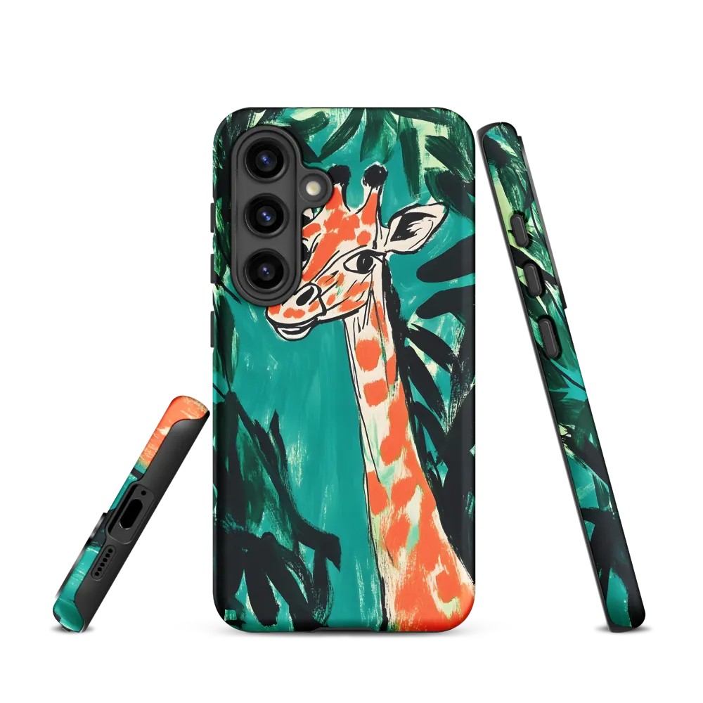 Curious Giraffe in Lush Greenery | Phone Case |  S24 | Tough Case | Matte