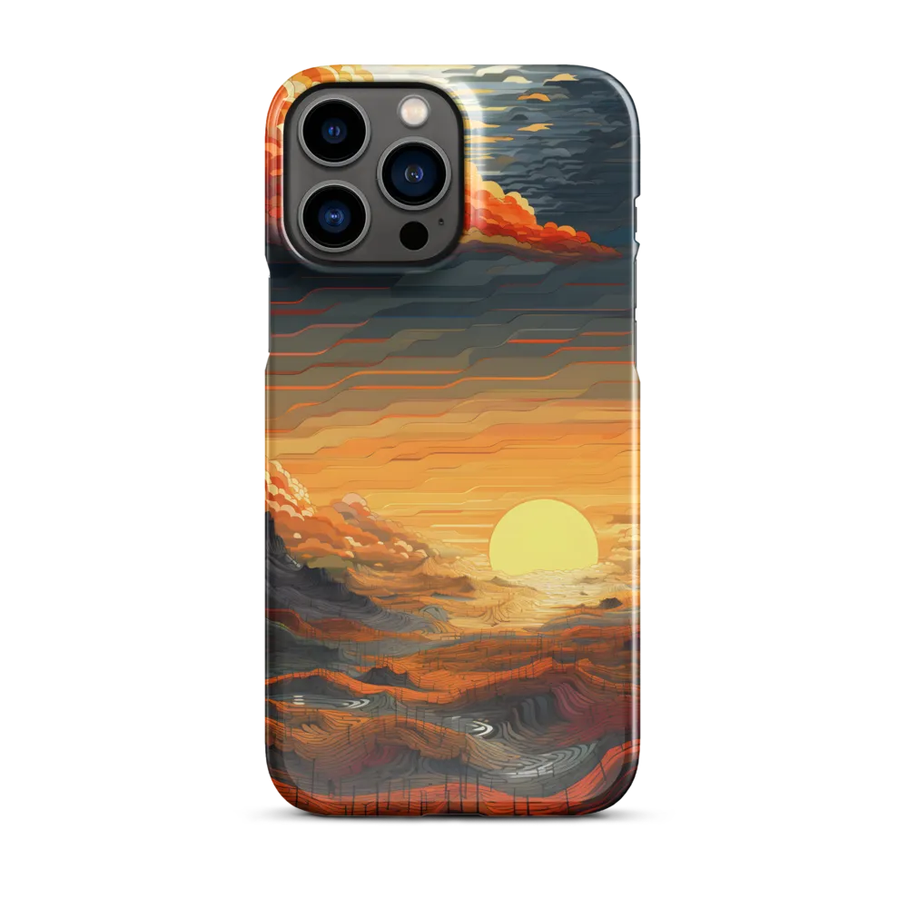 Ethereal Sunset: A Serene Landscape in Flowing Forms | Phone Case |  13 Pro Max | Snap Case | Glossy