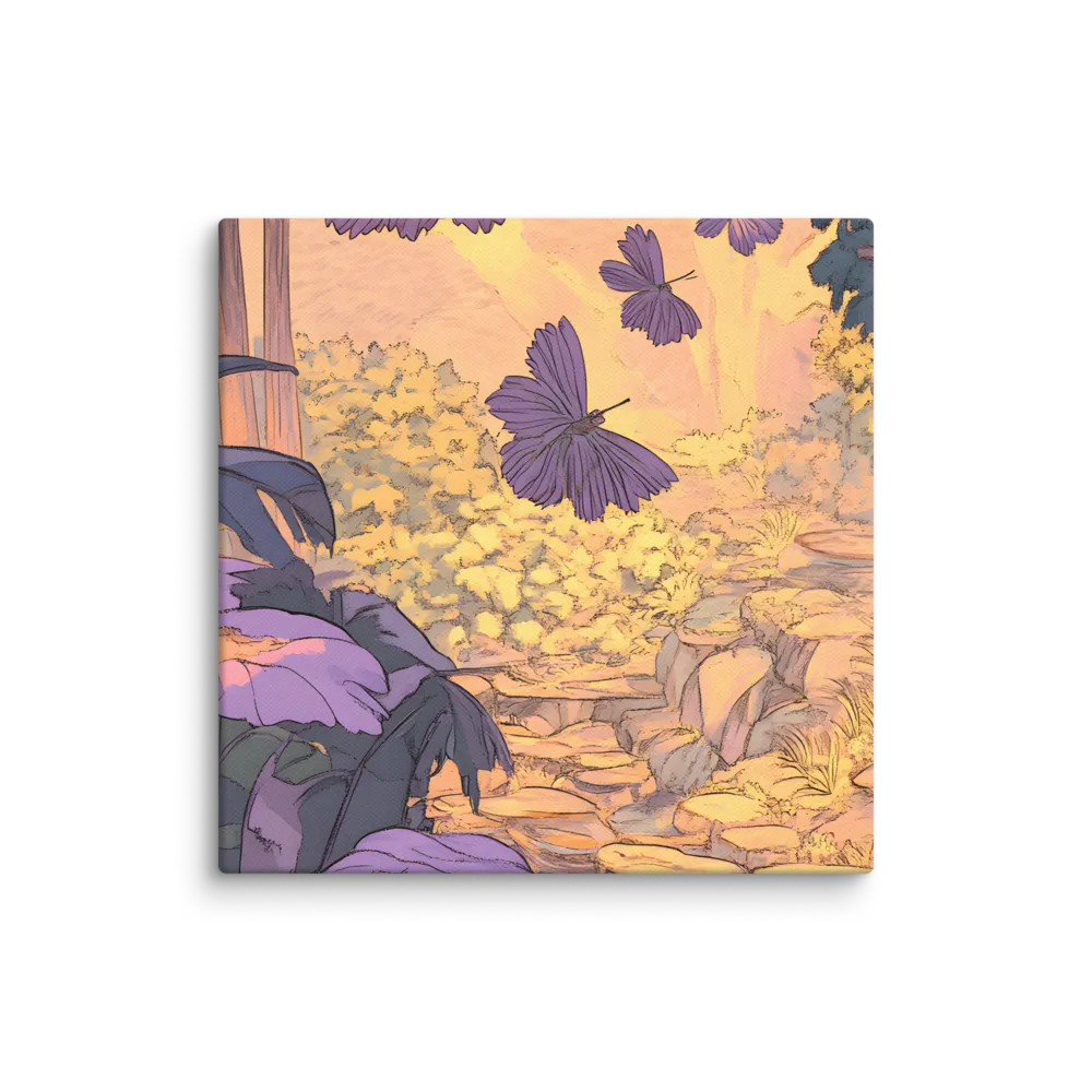 A Serene Dance of Butterflies | Canvas | 6″×6″