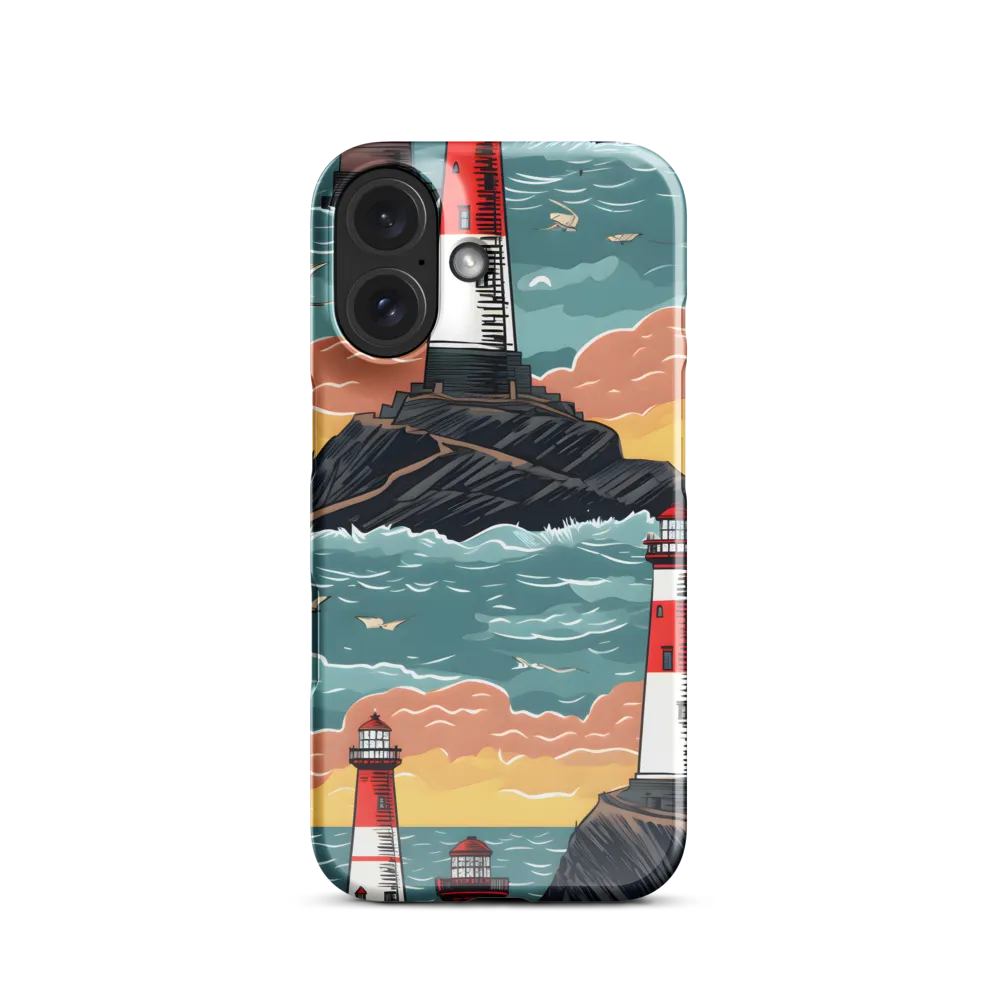 Lighthouses in a Whimsical Ocean | Phone Case