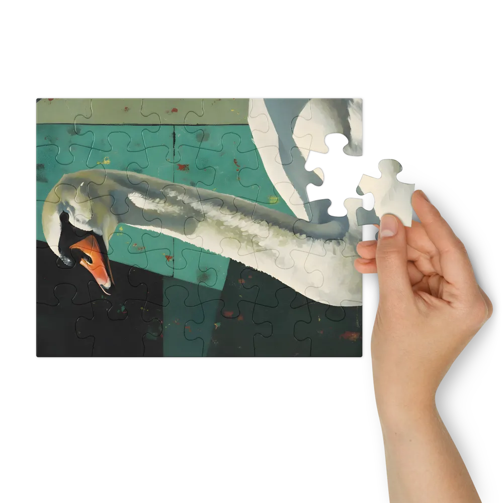 Swan Study 
 Jigsaw Puzzle in Tin Box