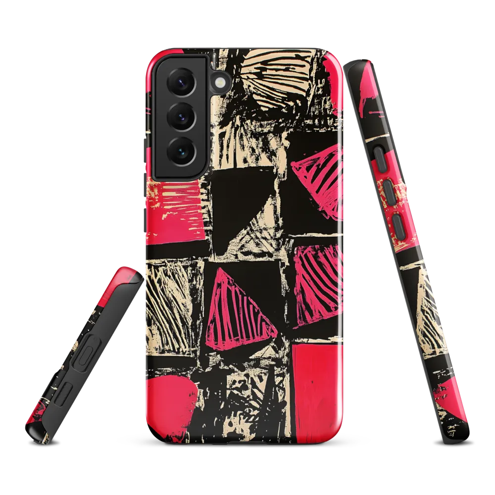 Geometric Symphony in Pink and Black