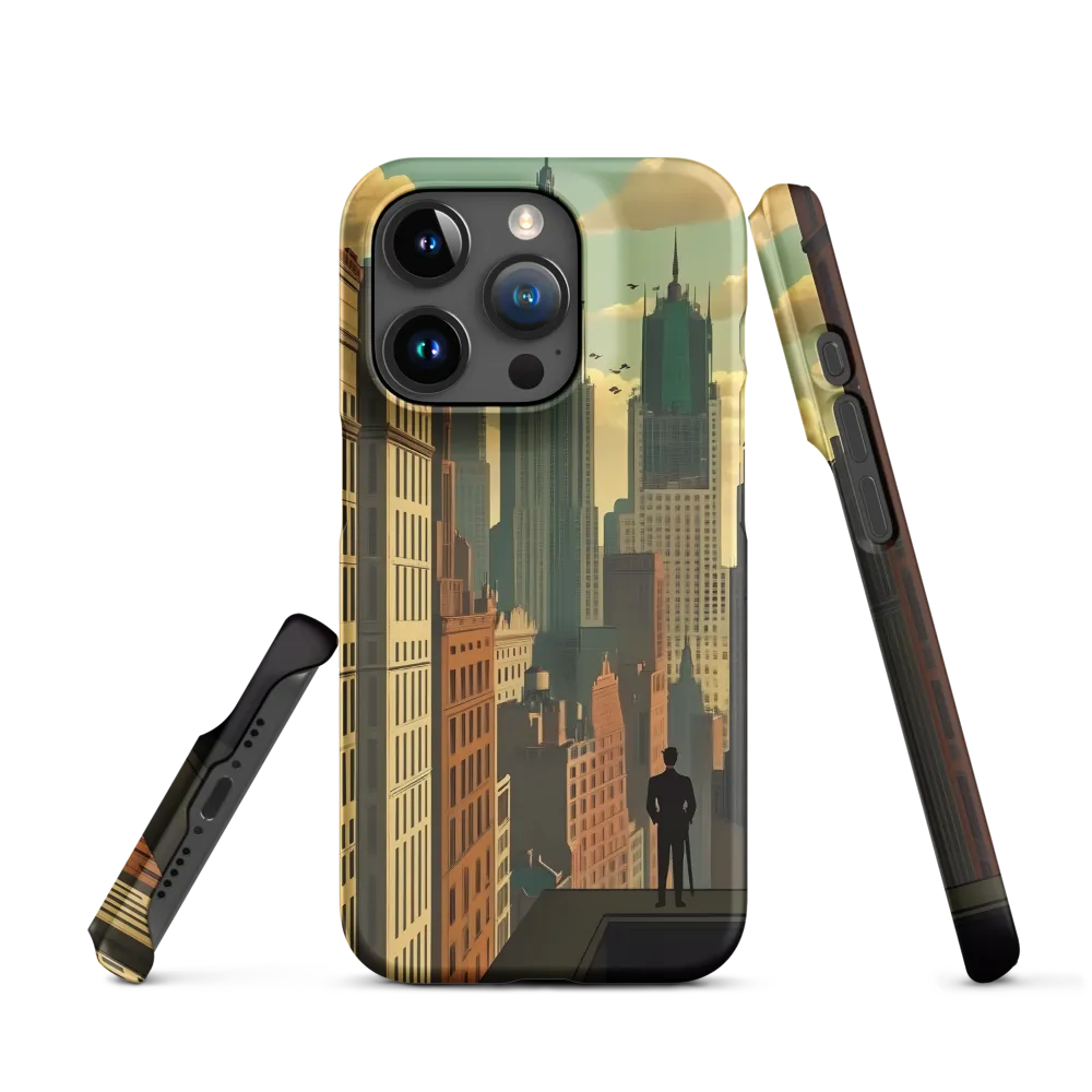 Urban Dreams: A Silhouette in Art Deco Cityscape