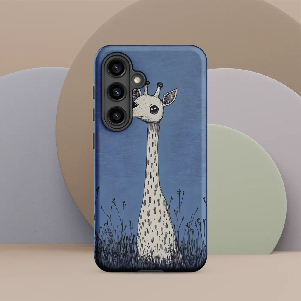 Whimsical Giraffe in Blue