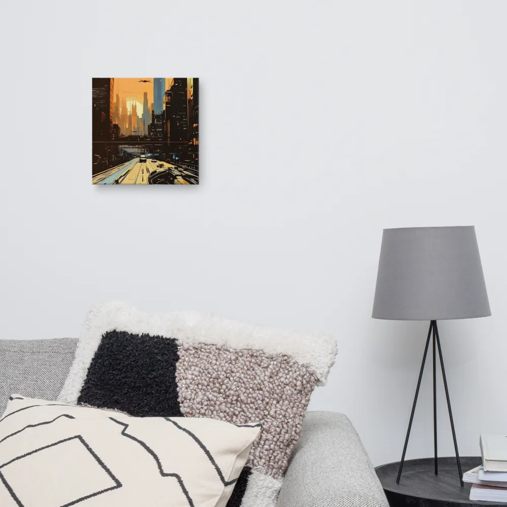 Metro Nexus: A Futuristic Cityscape | Canvas | 12″×12″