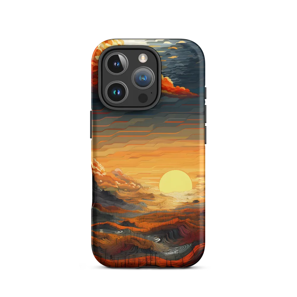 Ethereal Sunset: A Serene Landscape in Flowing Forms
