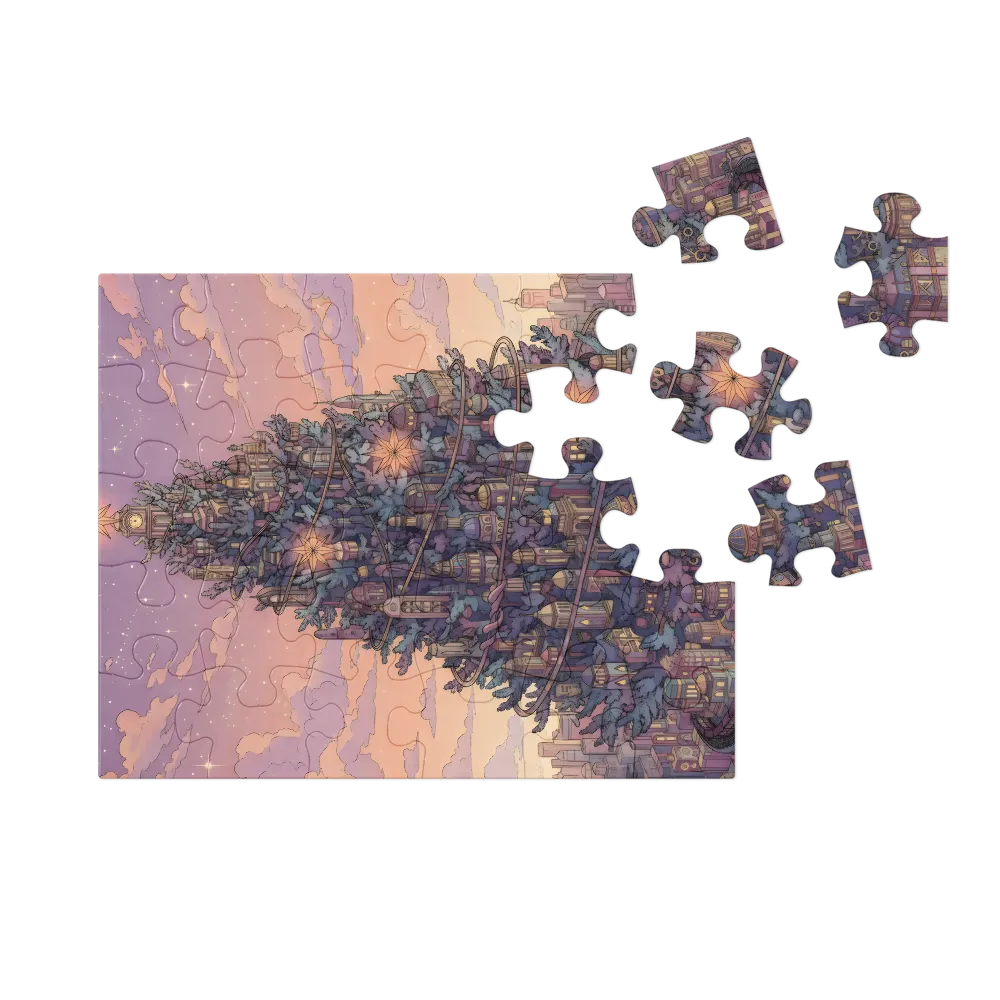 Tree of Cities 
 Jigsaw Puzzle in Tin Box