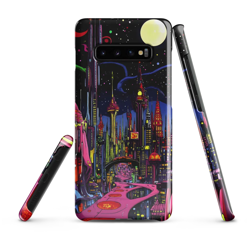 Neon Dreams of a Futuristic City | Phone Case |  S10 Plus | Snap Case | Glossy