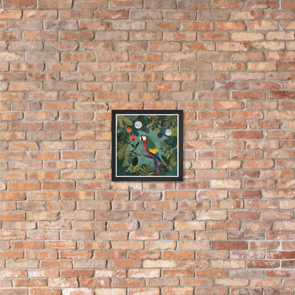 Canopy Parrot 
 Poster with Black Frame | 12″x 12″