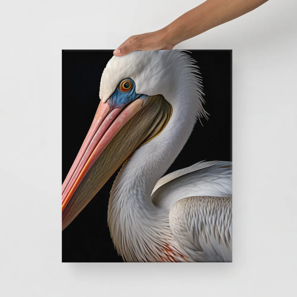 Elegance in White: The Pelican | Canvas | 16″×20″