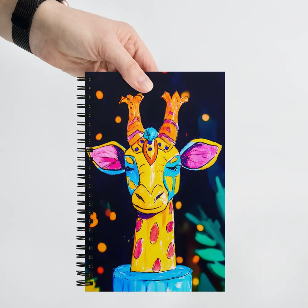 Whimsical Giraffe in Vibrant Colors | Spiral Notebook