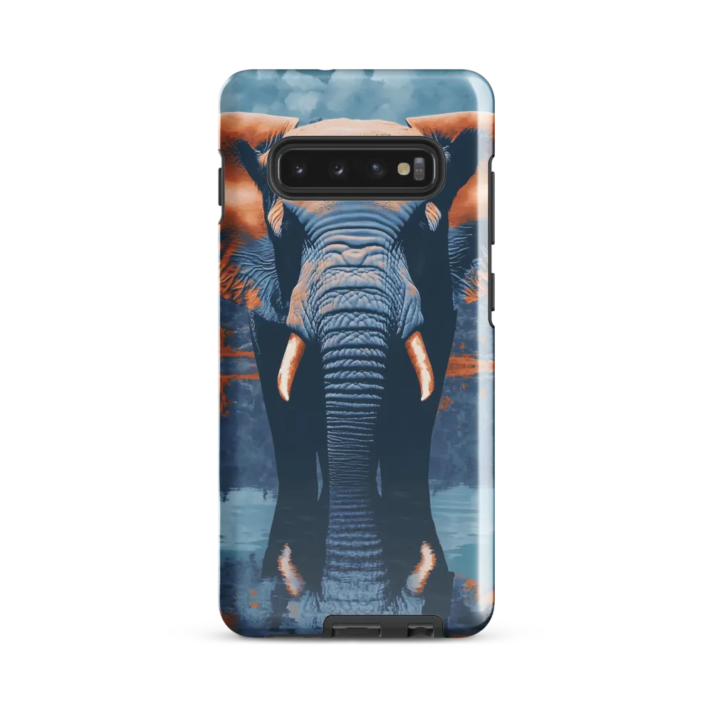 Majestic Reflection: The Elephant's Serenade | Phone Case |  S10 Plus | Tough Case | Glossy