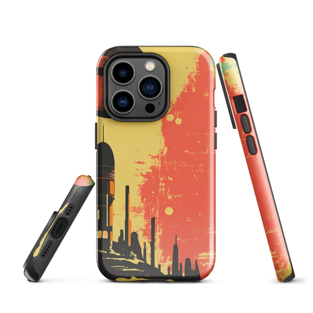Journey to the Stars: A Retro-Futuristic Landscape | Phone Case |  14 Pro | Tough Case | Glossy