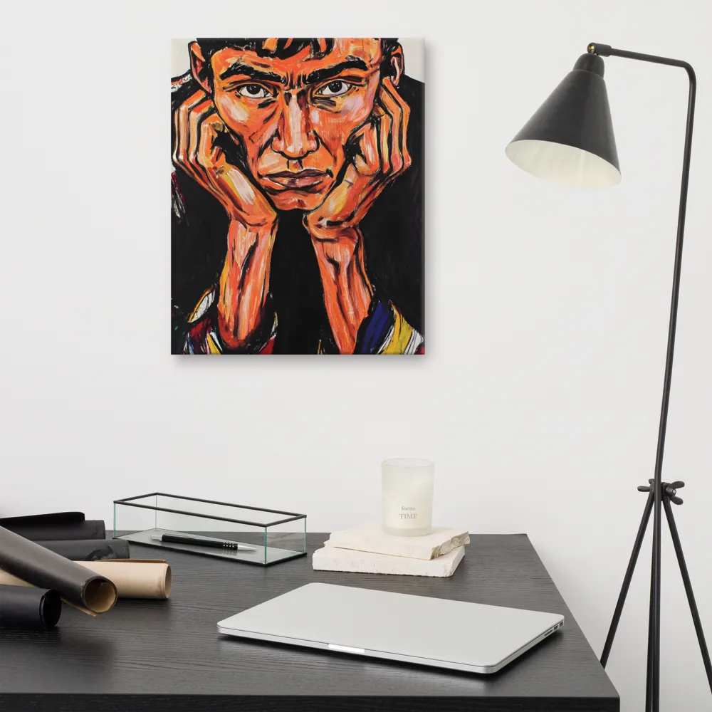 Contemplative Intensity: An Expressionist Portrait