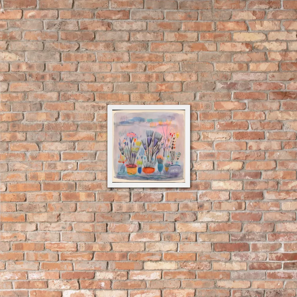 Dreamy Botanical Study 
 Poster with White Frame | 14″x 14″