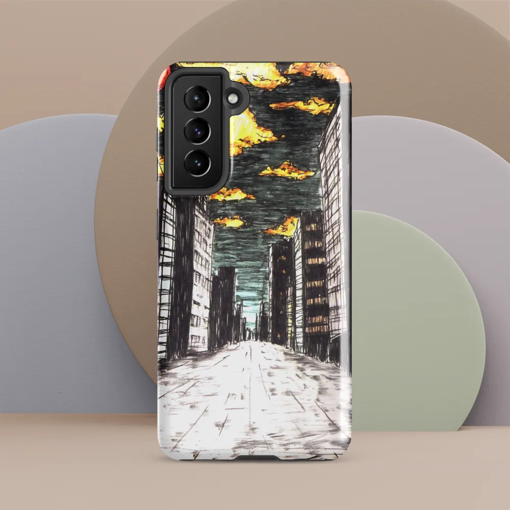 Eclipsed Cityscape | Phone Case |  S21 | Tough Case | Glossy