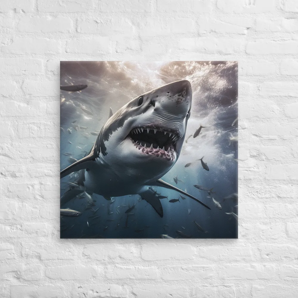 The Apex Predator: An Underwater Encounter | Canvas | 28″×28″