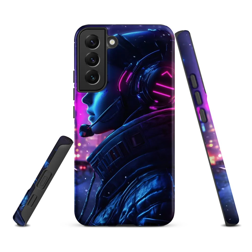 Dystopian Elegance: Cyberpunk Figure in Neon