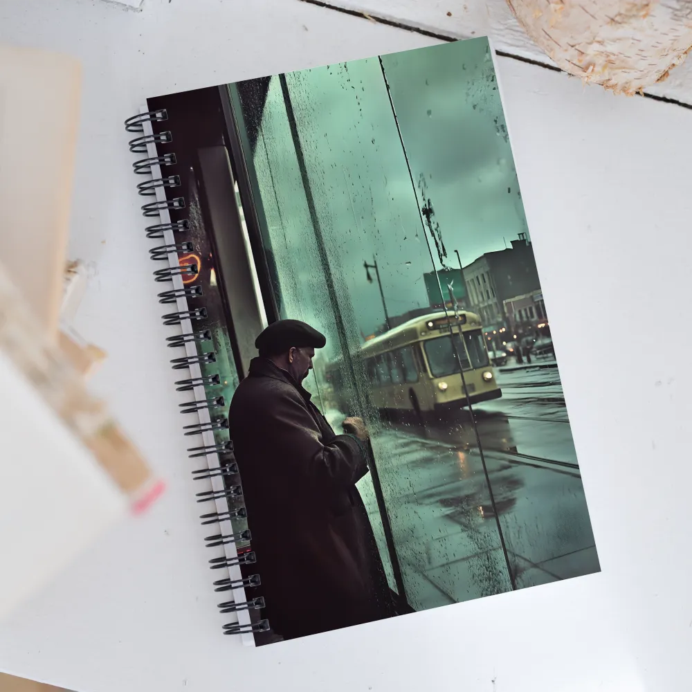 Reflective Moments in the Rain | Spiral Notebook