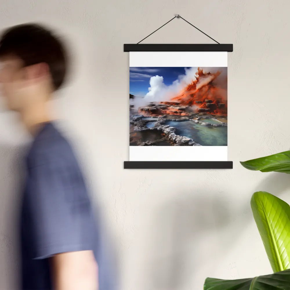 Nature's Fury: The Volcano's Expression | Poster With Black Wood Hanger | 11″×14″