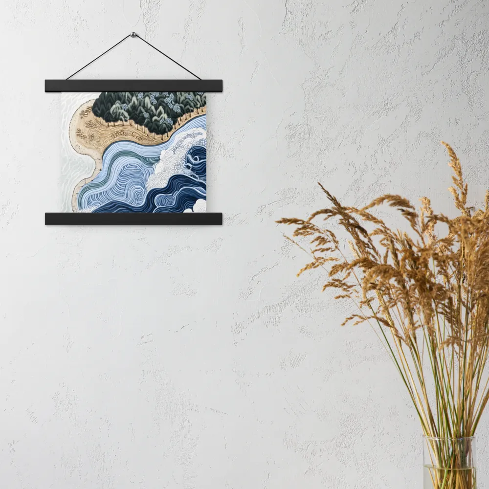 Oceanic Harmony: A Tranquil Landscape | Poster With Black Wood Hanger | 10″×10″