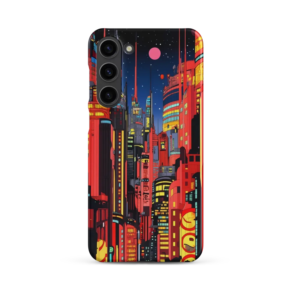 Neon Dreams: A Cyberpunk Cityscape | Phone Case |  S23 Plus | Snap Case | Matte