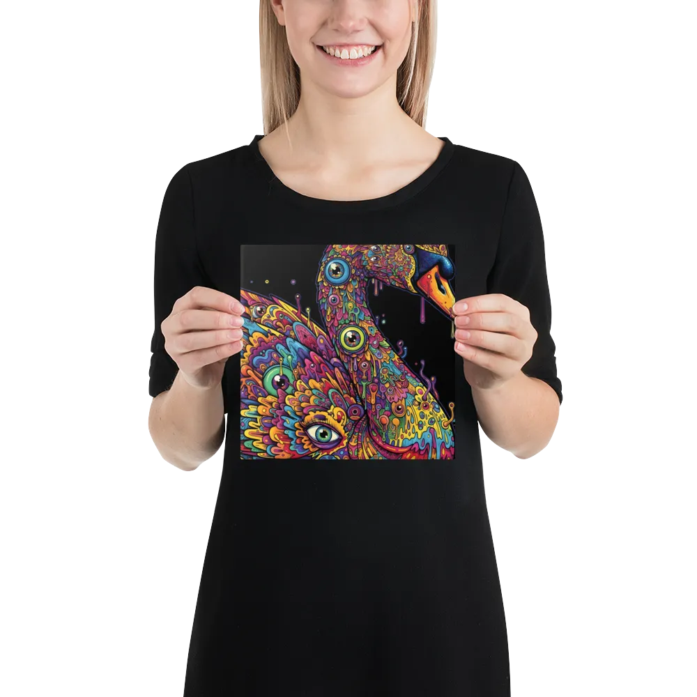 Psychedelic Swan 
 Canvas | 8″x 8″