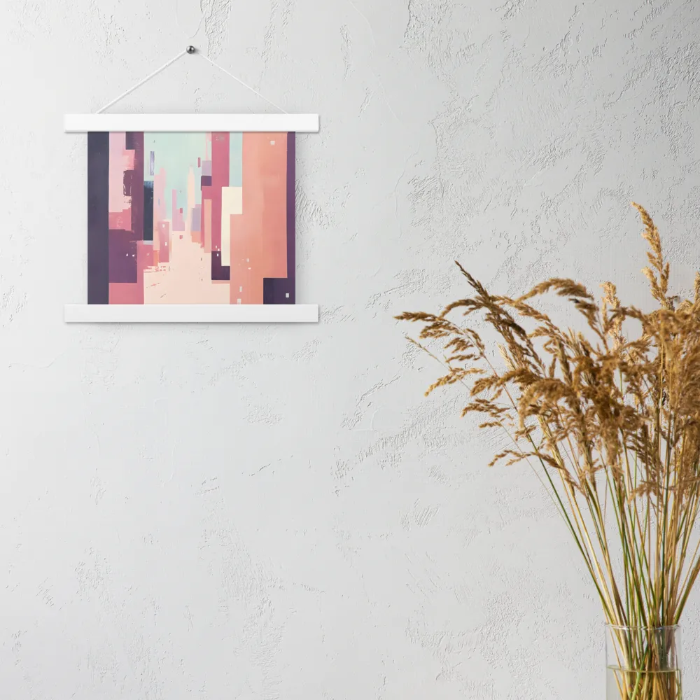Tranquil Cityscape | Poster With White Wood Hanger | 10″×10″