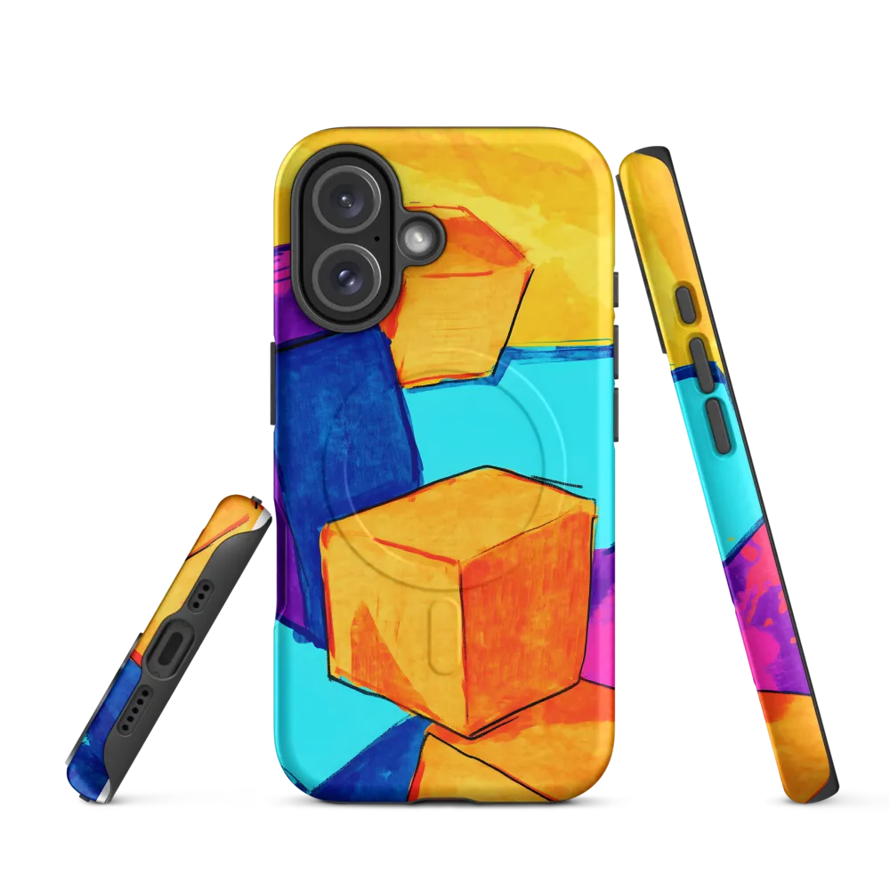 Playful Cubes in Vibrant Harmony | Phone Case |  16 | MagSafe® Tough Case | Matte