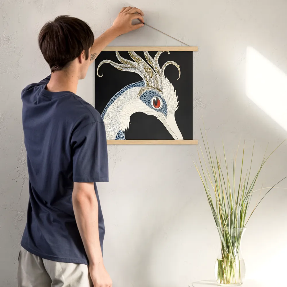 Elegance of the Majestic Peacock | Poster With Oak Wood Hanger | 18″×18″