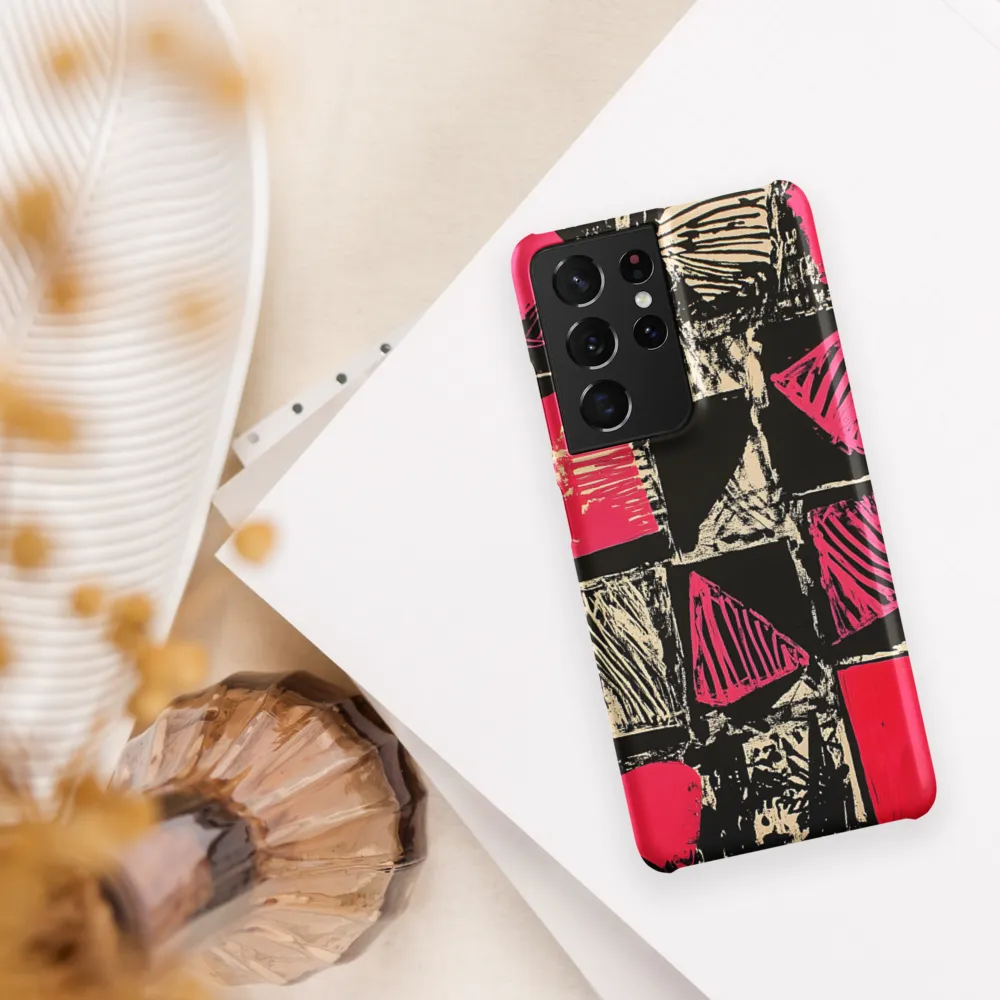 Geometric Symphony in Pink and Black