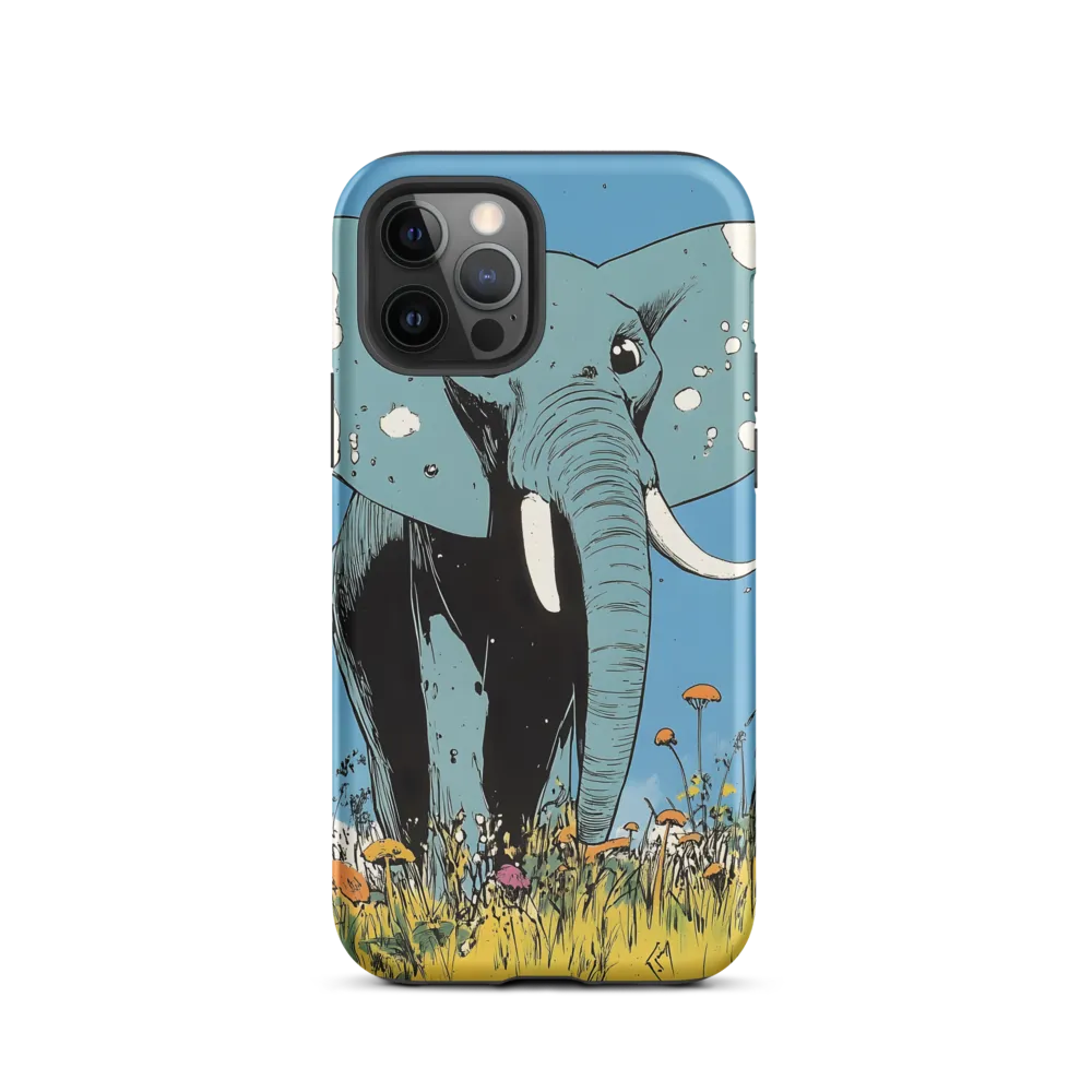 Whimsical Blue Elephant in Bloom