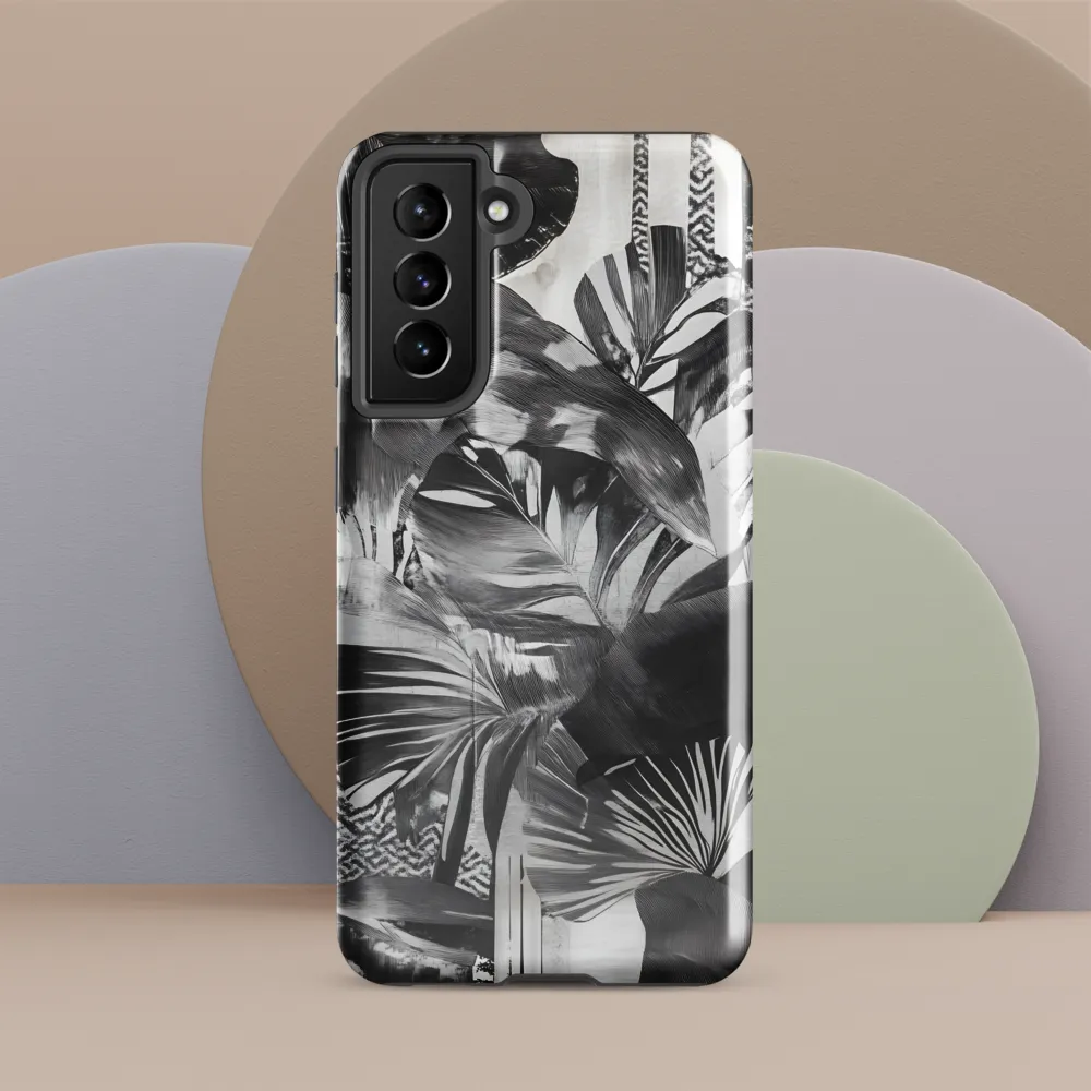 Monochrome Serenity in Tropical Foliage