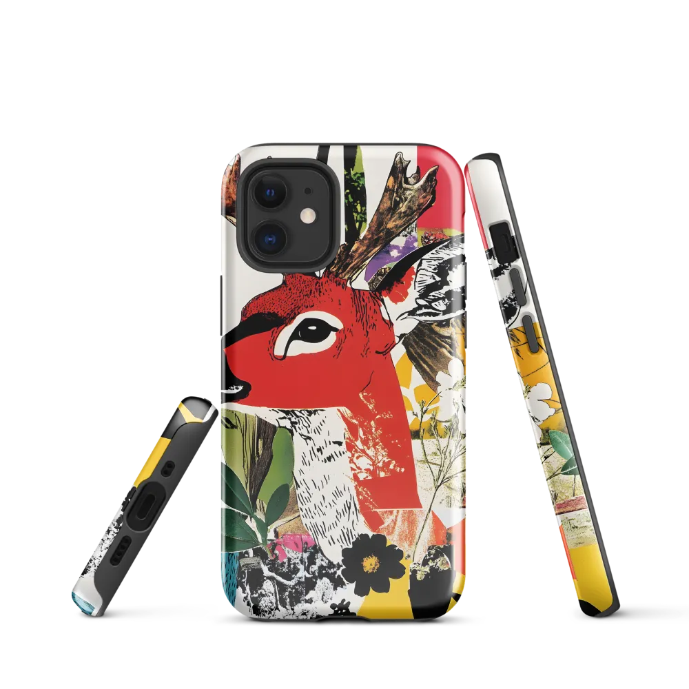 Vibrant Harmony: The Deer in Nature | Phone Case |  12 mini | Tough Case | Glossy