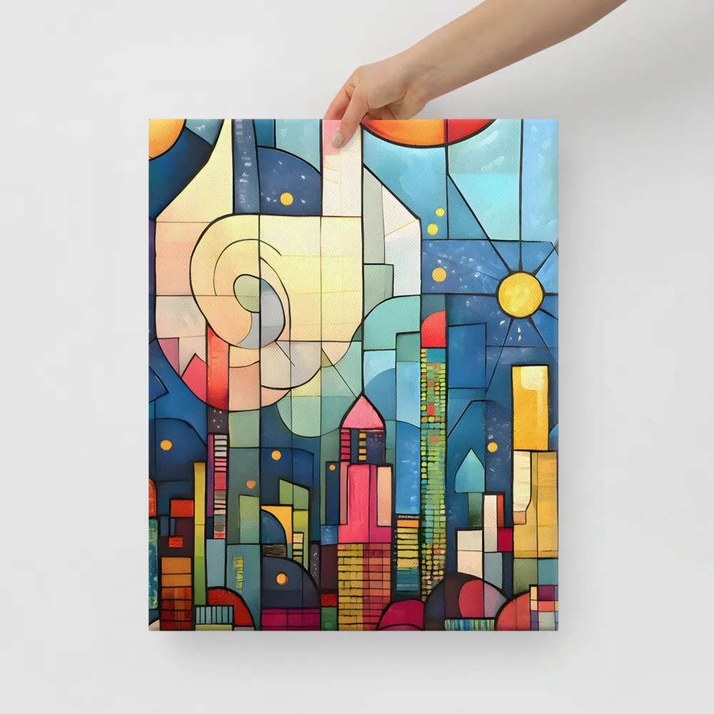 Geometric Harmony: A Vibrant Cityscape