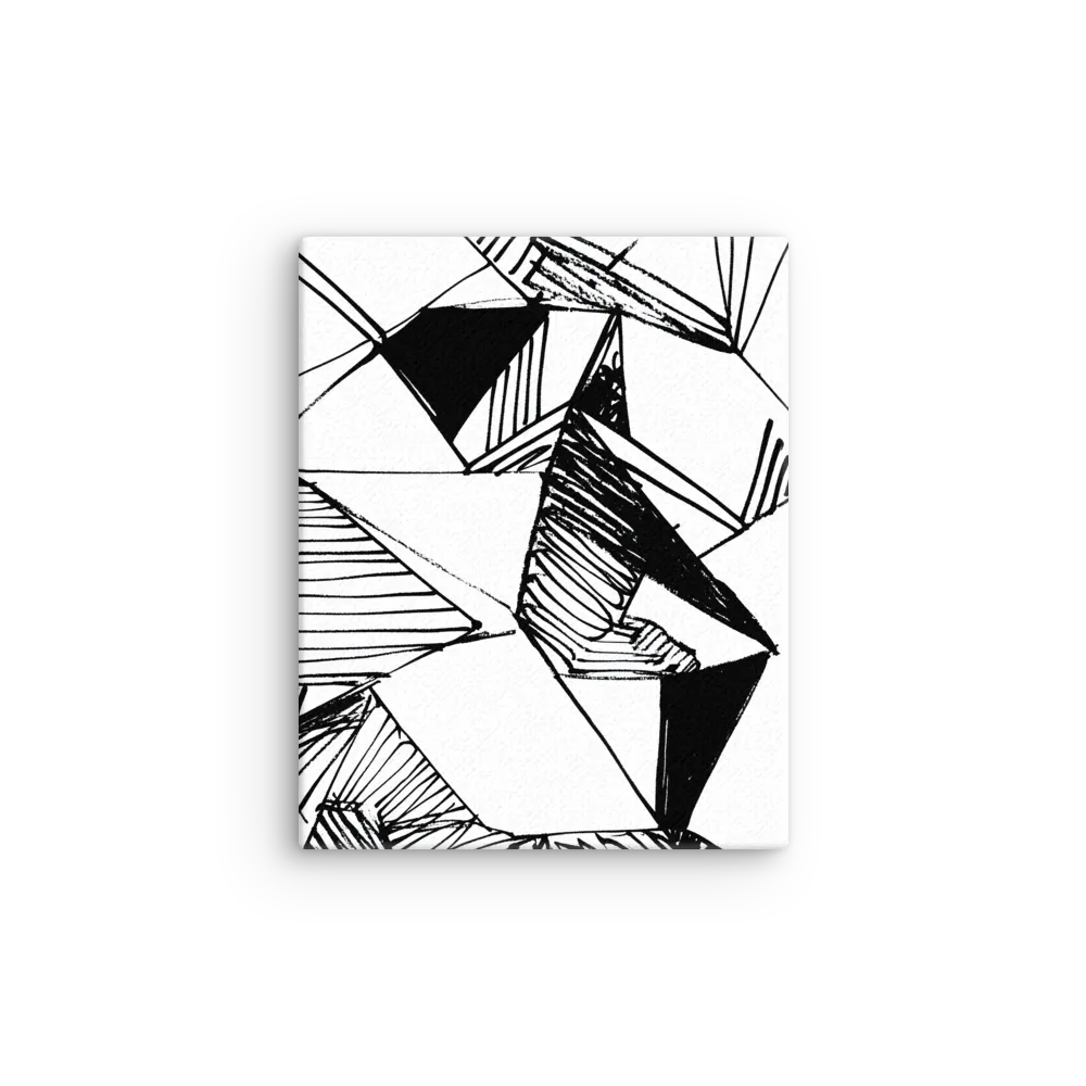 Dynamic Geometry in Ink | Thin Canvas | 8″×10″