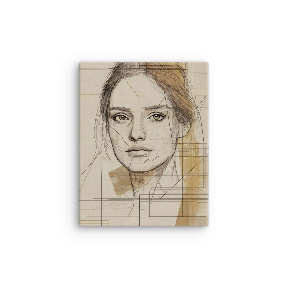 Geometric Elegance: A Modern Portrait | Thin Canvas | 11″×14″