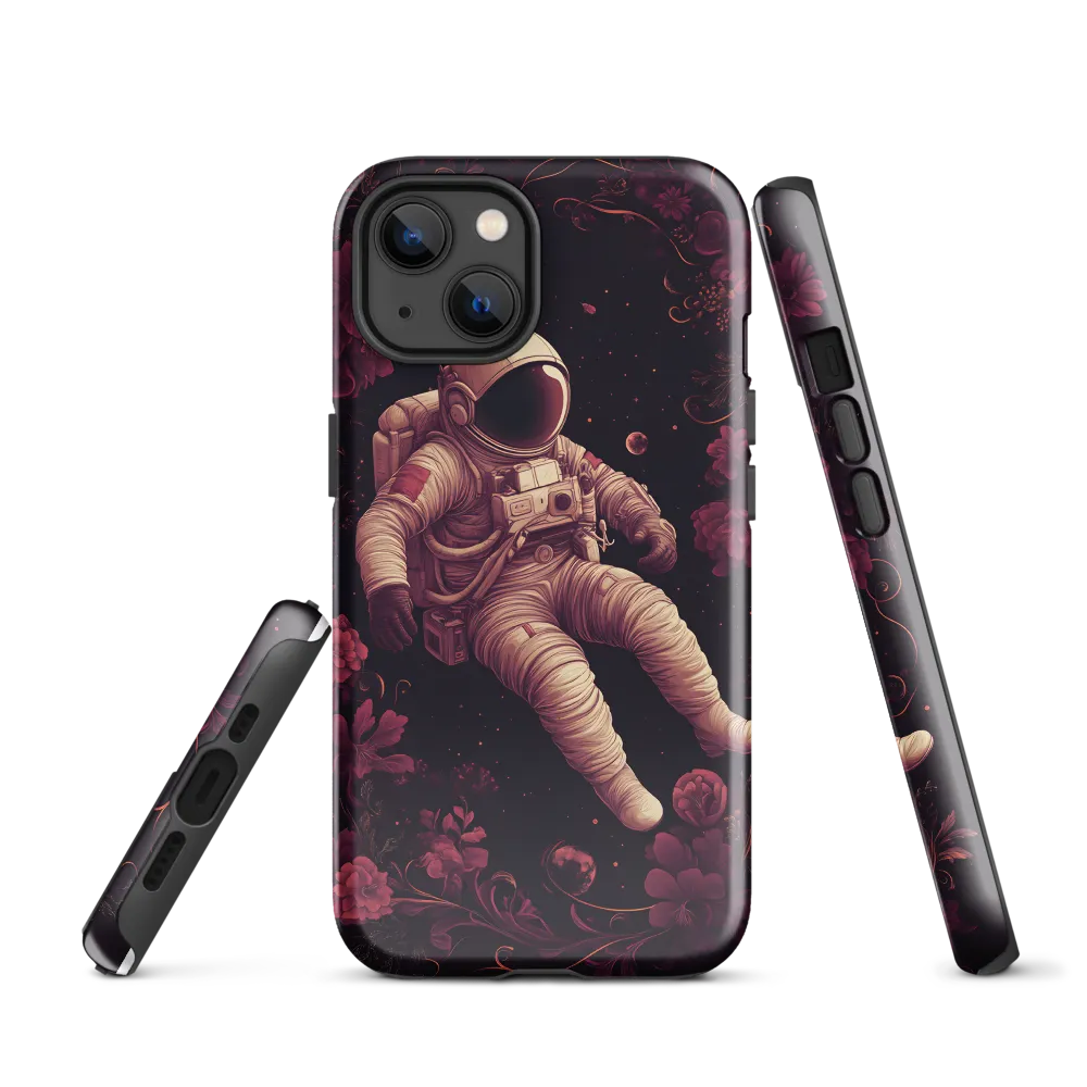 Cosmic Bloom: An Astronaut's Journey | Phone Case |  13 | Tough Case | Glossy