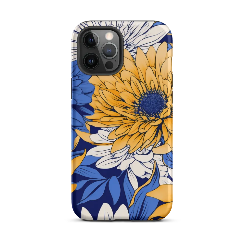 Floral Harmony in Blue and Yellow
