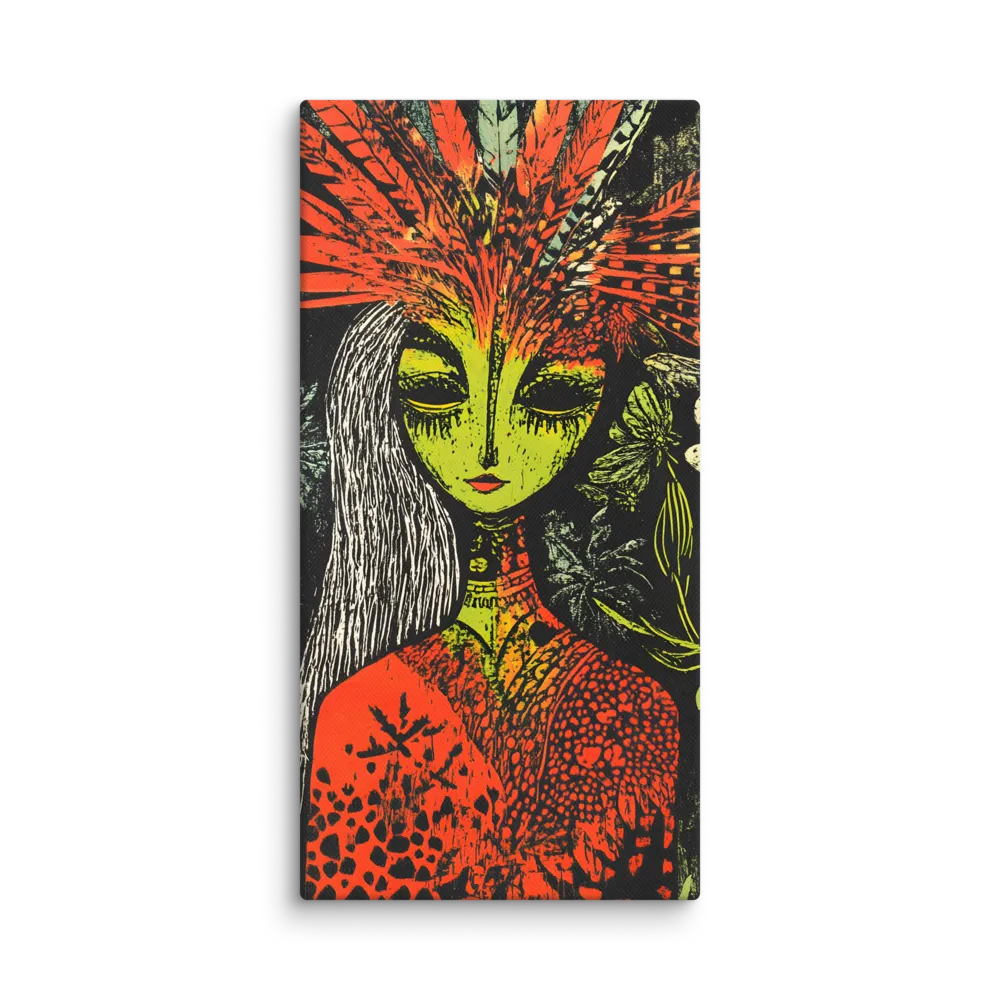 Mystical Flora: A Surreal Portrait | Canvas | 10″×20″