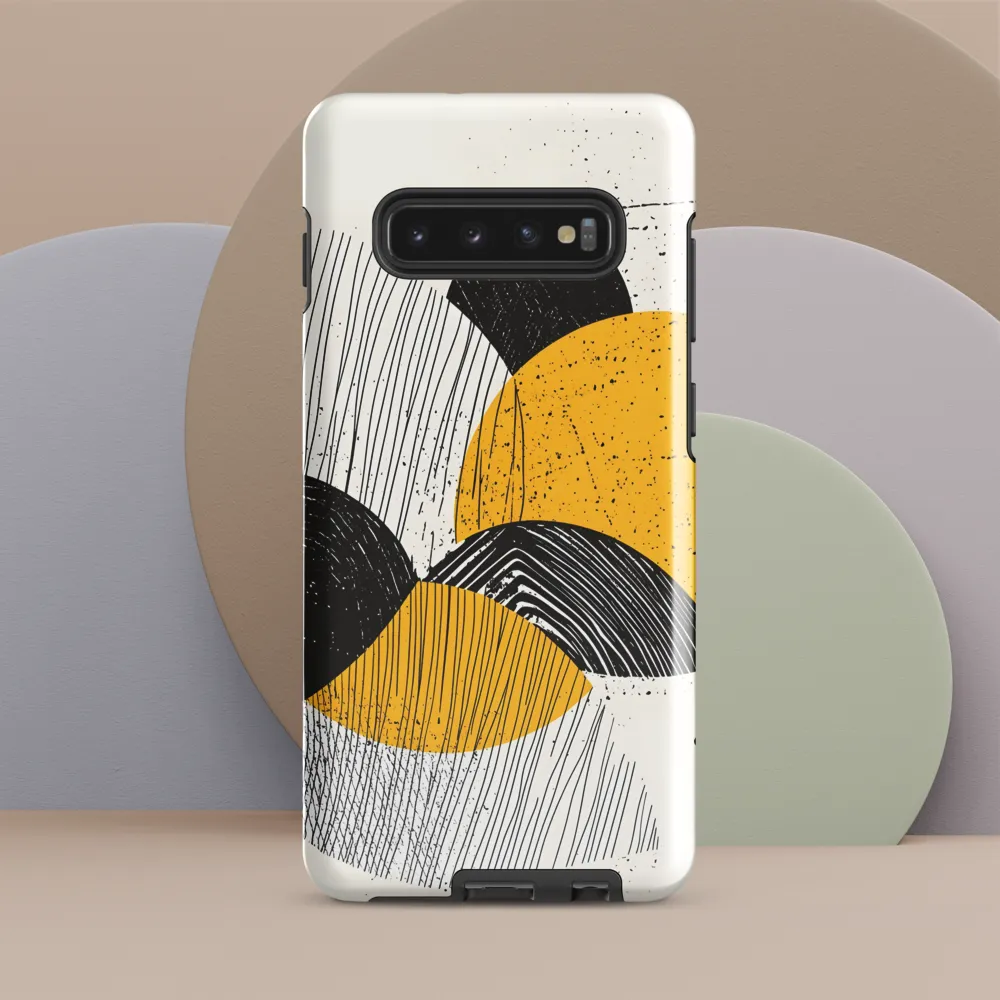 Dynamic Harmony in Black and Yellow | Phone Case |  S10 Plus | Tough Case | Glossy