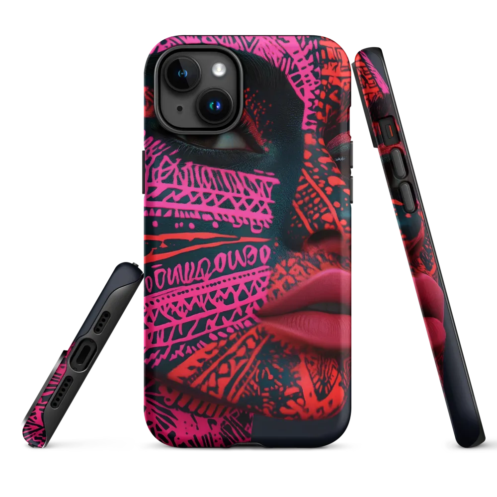 Neon Visage: A Bold Expression of Contemporary Art | Phone Case |  15 Plus | Tough Case | Matte