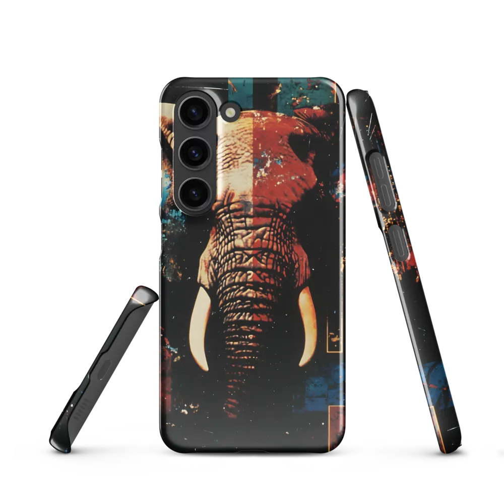 Split Portrait: Elephant in Red and Teal