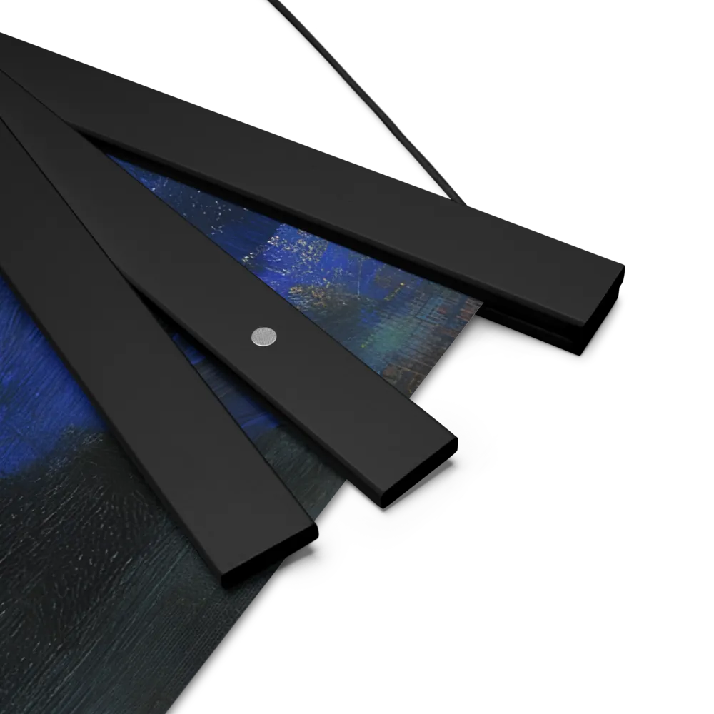 Contemplation Under the Night Sky | Poster With Black Wood Hanger | 18″×18″