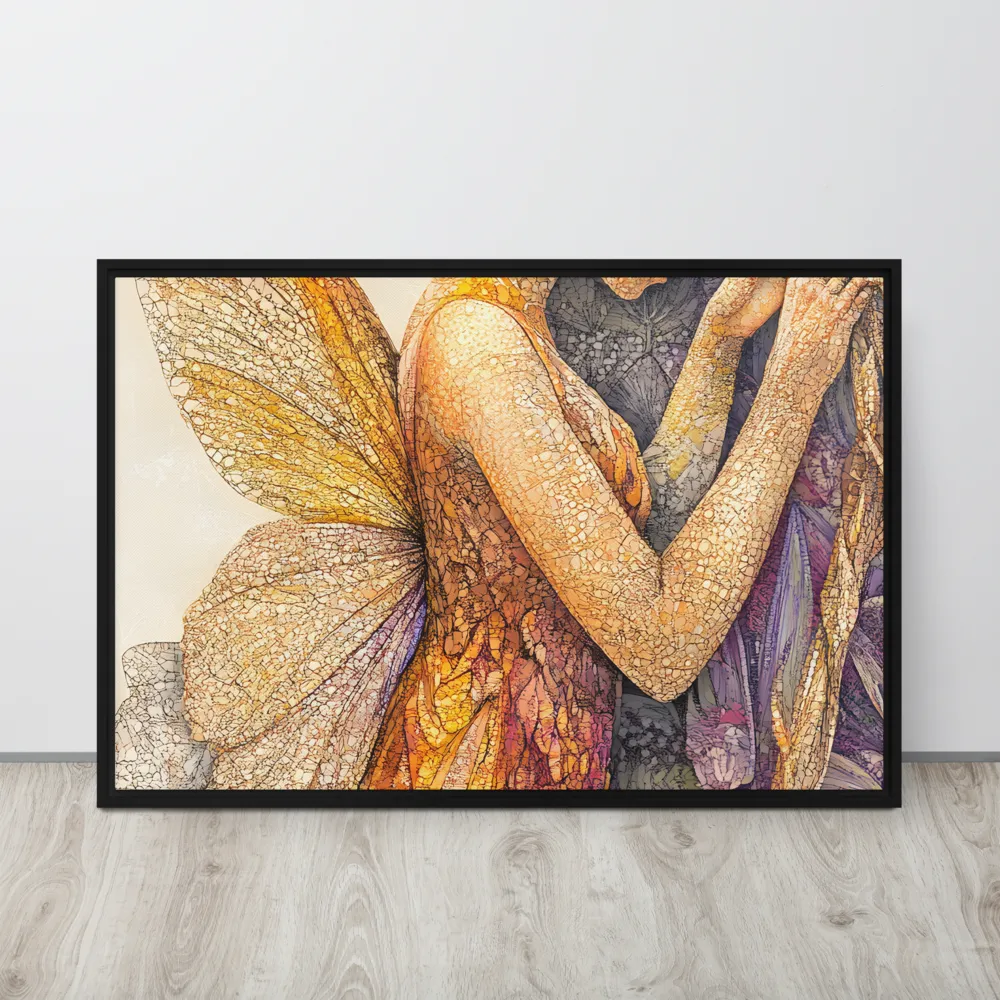 Whispers of the Frosted Meadow | Canvas with Black Frame | 24″×36″