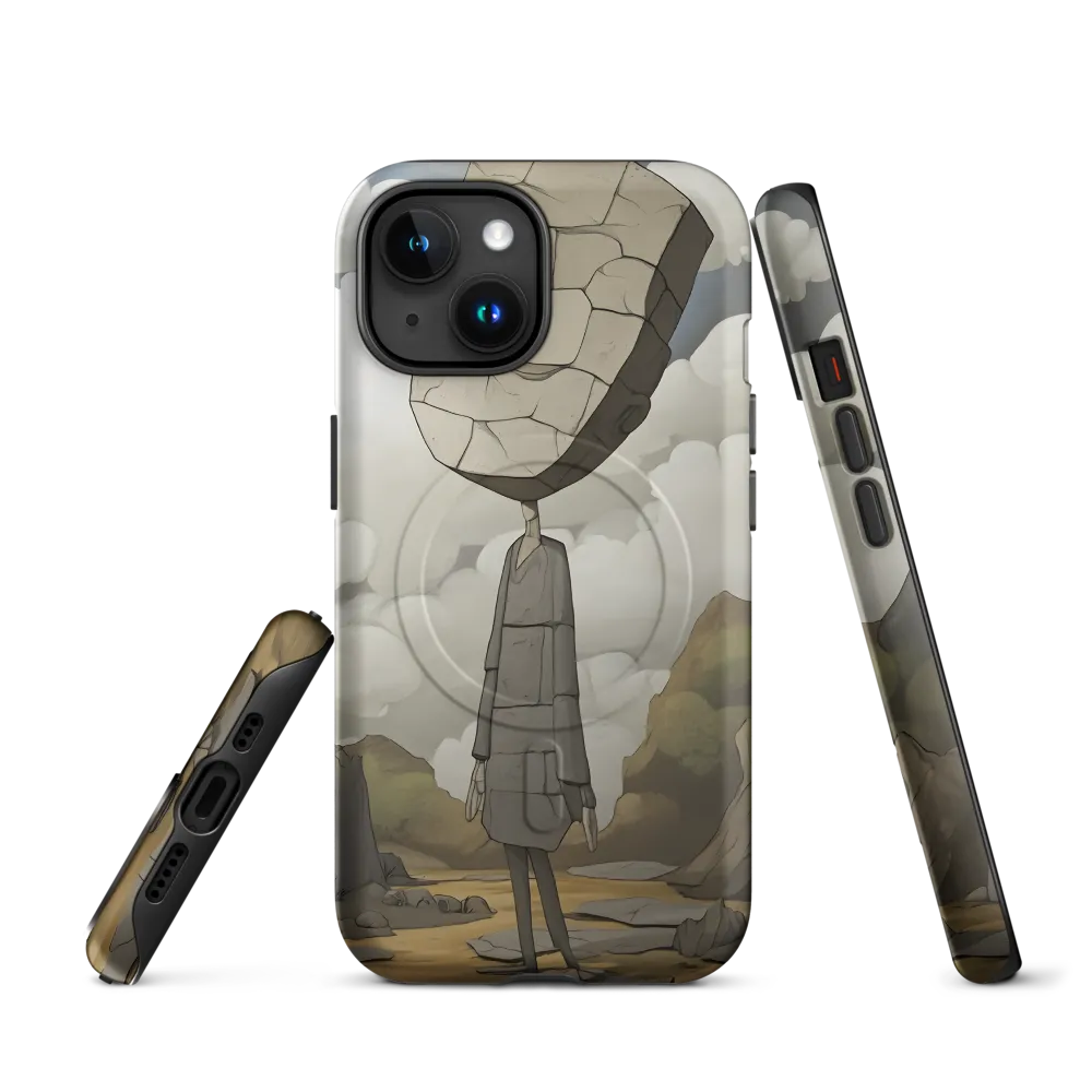 Whimsical Stone Figure in a Rocky Landscape | Phone Case |  15 | MagSafe® Tough Case | Matte